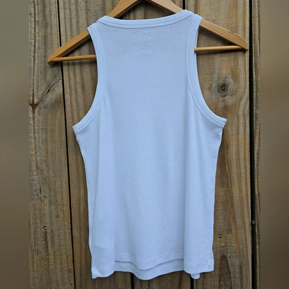 Great Condition. Rachel Zoe Sky Blue Ribbed Tank Top - Picture 6 of 7